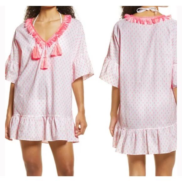Lilly Pulitzer Kipper Swim Coverup Tangelo Neon Clip Size L/XL - Picture 1 of 12